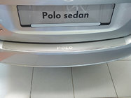 Volkswagen Polo 2010-2017 Rear bumper protector Nataniko (stainless steel) 2009-2014, Sedan photo 1