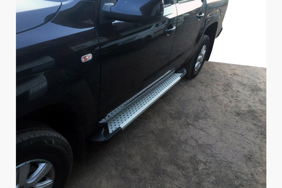 Volkswagen Amarok 2010-2022 Side Steps Allmond Grey (2 pcs, Aluminum) Image