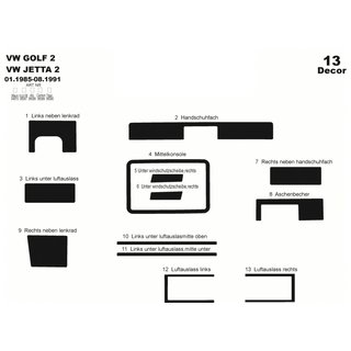Dashboard Trim Covers Volkswagen Golf 2 1983-1992 photo 3