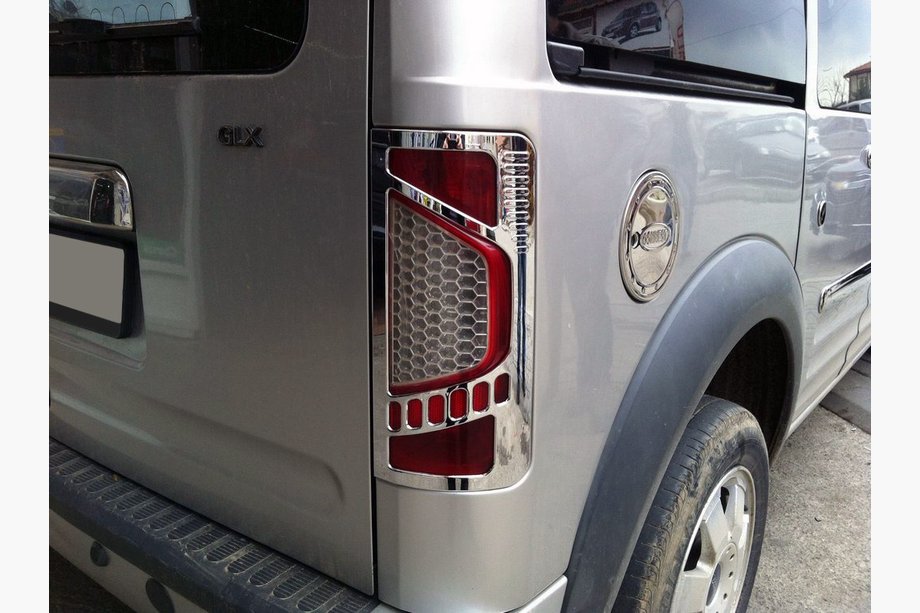 Ford Connect 2010-2013 Chrome Tail Light Covers Version No.1 (2 pcs, plastic) Image