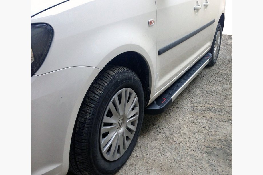 Volkswagen Caddy 2004-2010 Side Steps Red-style (2 pcs, Aluminum) Image