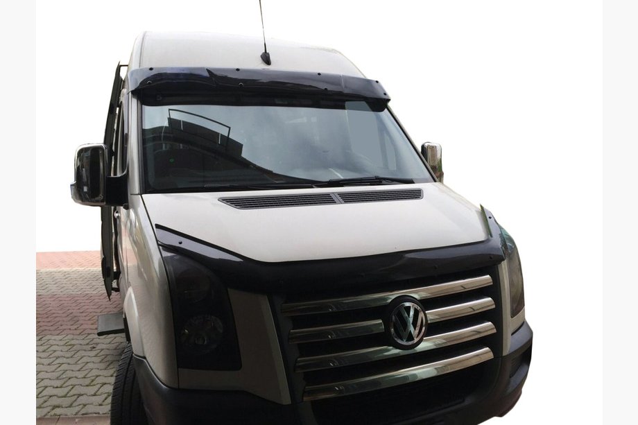 Volkswagen Crafter 2006-2016 Windshield visor on frame V1 (black gloss, 5mm) Image