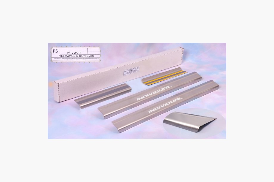 Volkswagen Passat CC 2008-2017 Door Sill Protectors Natanika Standard (4 pcs, Stainless Steel) Photo 1