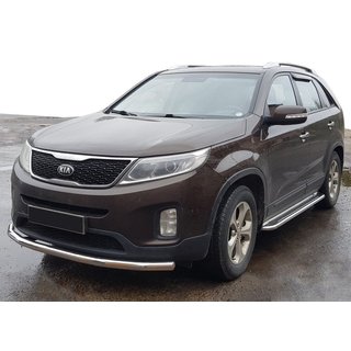 Front Bar ST008 (2013-2015, Stainless Steel) Kia Sorento II XM 2009-2014 photo 1