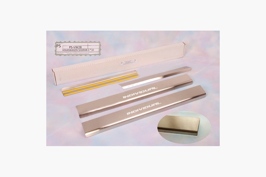 Volkswagen Sharan 2010-2023 Door Sill Covers Natanika Standard (2 pcs, Stainless Steel) Image
