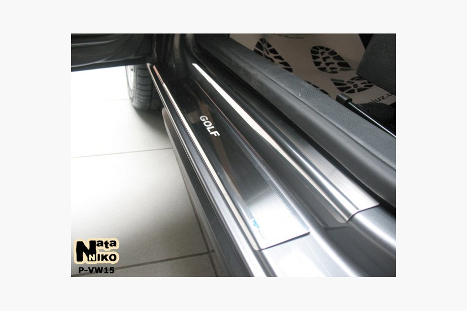 Volkswagen Golf 6 2008-2014 Door Sill Protectors Natanko (Stainless Steel) 5-door, Premium - 3M tape, 0.8 mm Image