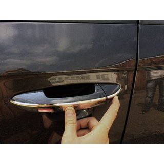 Chrome flat door handle covers (4 pcs, stainless steel) Volkswagen Passat B7 2012-2015 photo 1