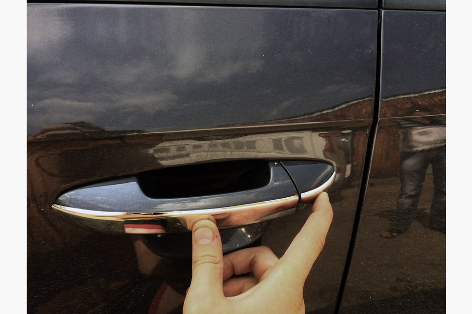 Volkswagen Golf 6 2008-2014 Chrome narrow door handle covers (HB, 4 pcs, stainless steel) OmsaLine - Italian Stainless Steel Image