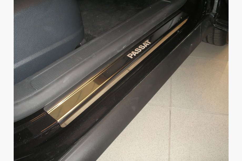 Volkswagen Passat B8 2015-2023 Door Sill Protectors Nataniko (4 pcs, Stainless Steel) Premium - 3M Tape, 0.8 mm Image