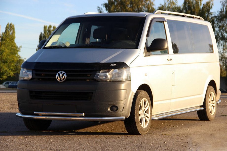 Volkswagen T5 2010-2015 Lower Double Tube Bar 70/48mm Stainless Steel Photo 1