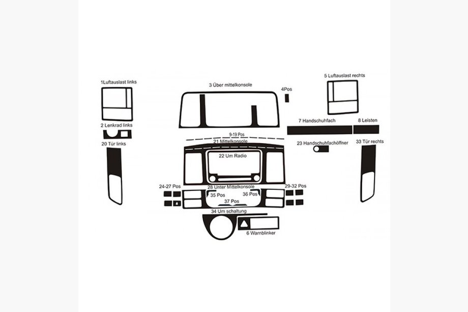 Volkswagen T5 2010-2015 Dashboard Trim Covers Photo 2
