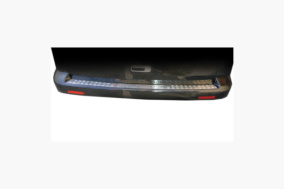 Volkswagen T5 Transporter 2003-2010 Rear bumper protector straight (Omsa, stainless steel) Image