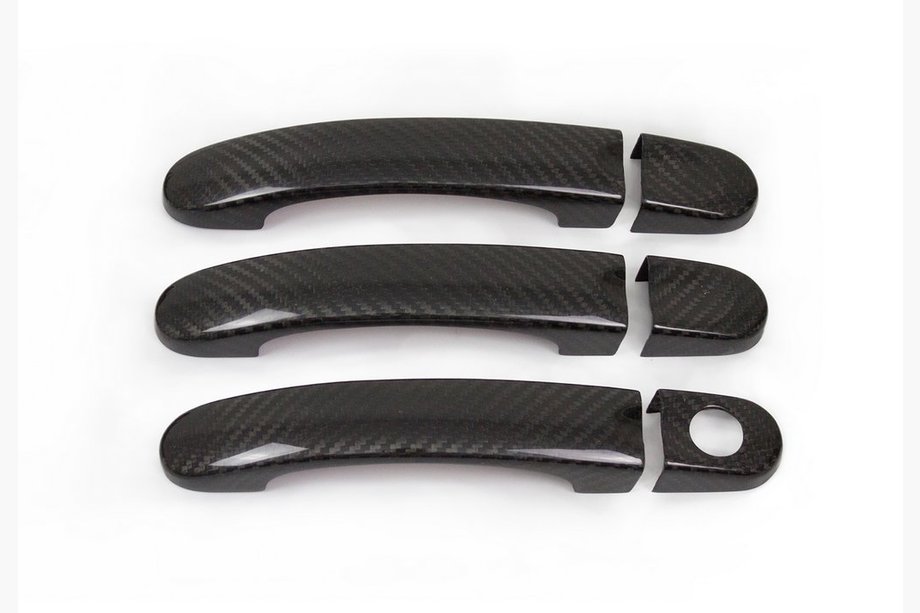Volkswagen Caddy 2010-2015 Handle Covers (Real Carbon) 3 Handles Photo 3