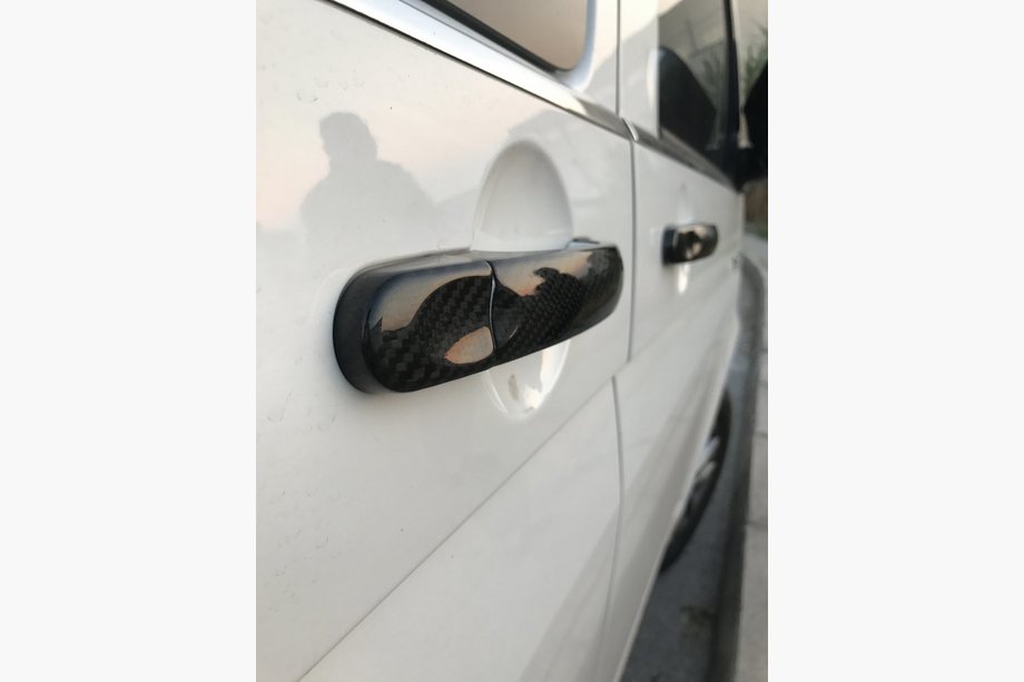 Volkswagen Caddy 2010-2015 Handle Covers (Real Carbon) 3 Handles Photo 2