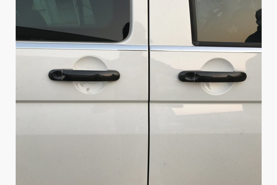 Volkswagen Caddy 2010-2015 Handle Covers (Real Carbon) 3 Handles Photo 5