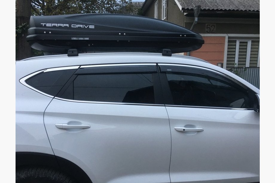 Hyundai Tucson TL 2016-2021 Window deflectors with chrome strip (6 pcs, Niken) Image