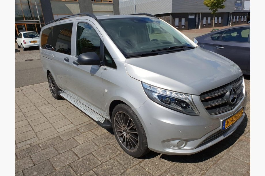 Mercedes Vito/V-class W447 2014- Side Steps Allmond Grey (2 pcs, Aluminum) Long (ExtraLong) Photo 2