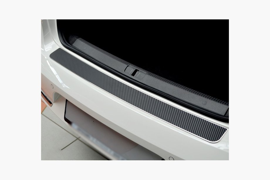 Fiat Doblo II 2010-2022 Rear bumper protector carbon look (stainless steel) Image