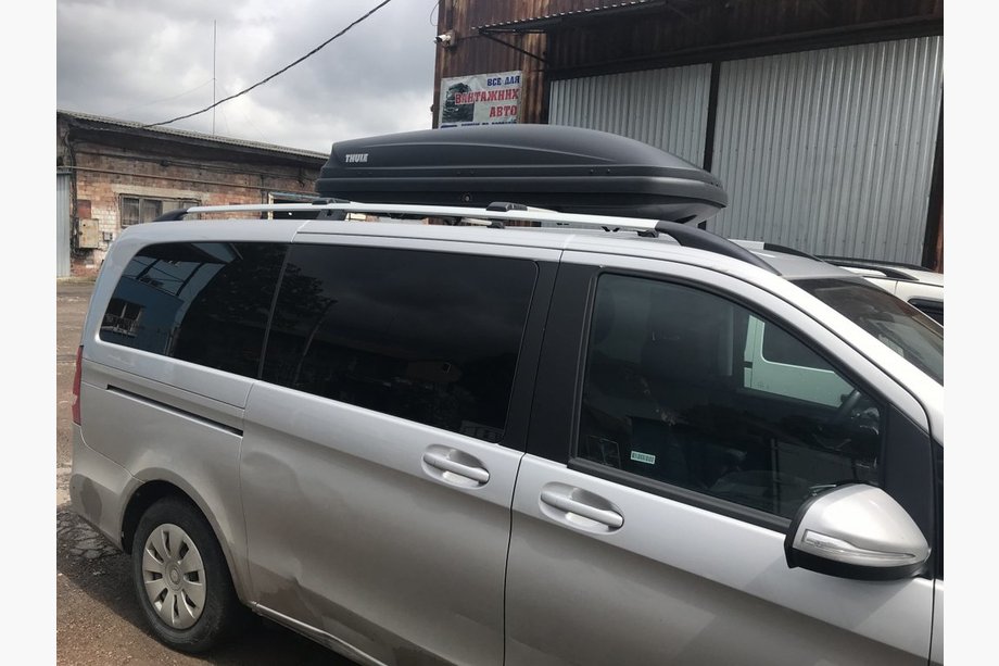 Mercedes Vito/V-class W447 2014- Roof Rails Chrome CAN Original Design (Metal Feet) Medium Wheelbase (LONG) Image