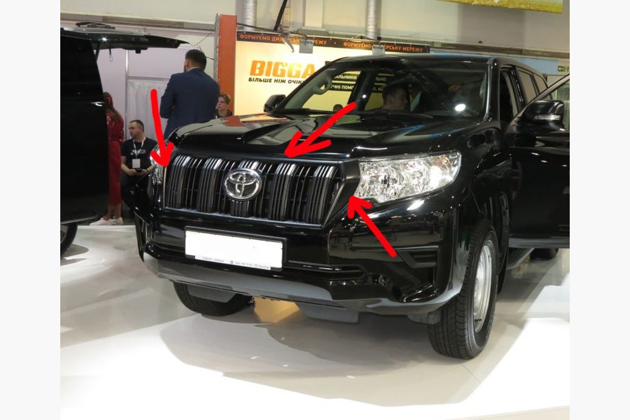 Toyota Land Cruiser Prado 150 2009-2023 Grille 2017↗ Black Original (with short bars) Photo 4