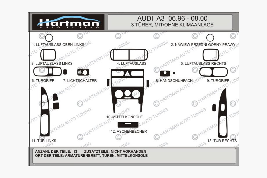 Audi A3 1996-2003 Sale! Dashboard Trim in Carbon Look (1996-2000) Image