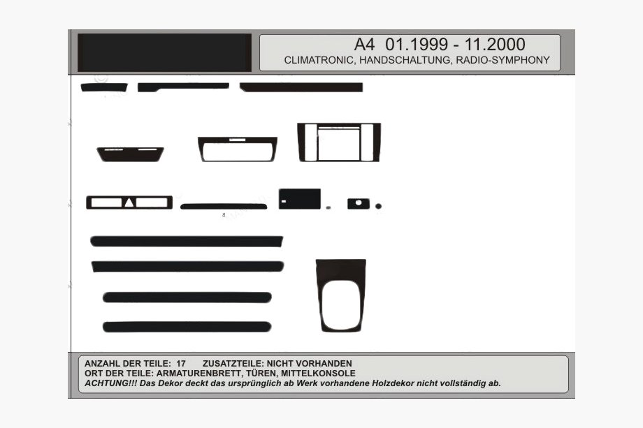 Audi A4 B5 1994–2001 Sale! Dashboard Trim Wood Look (1999-2001) Image