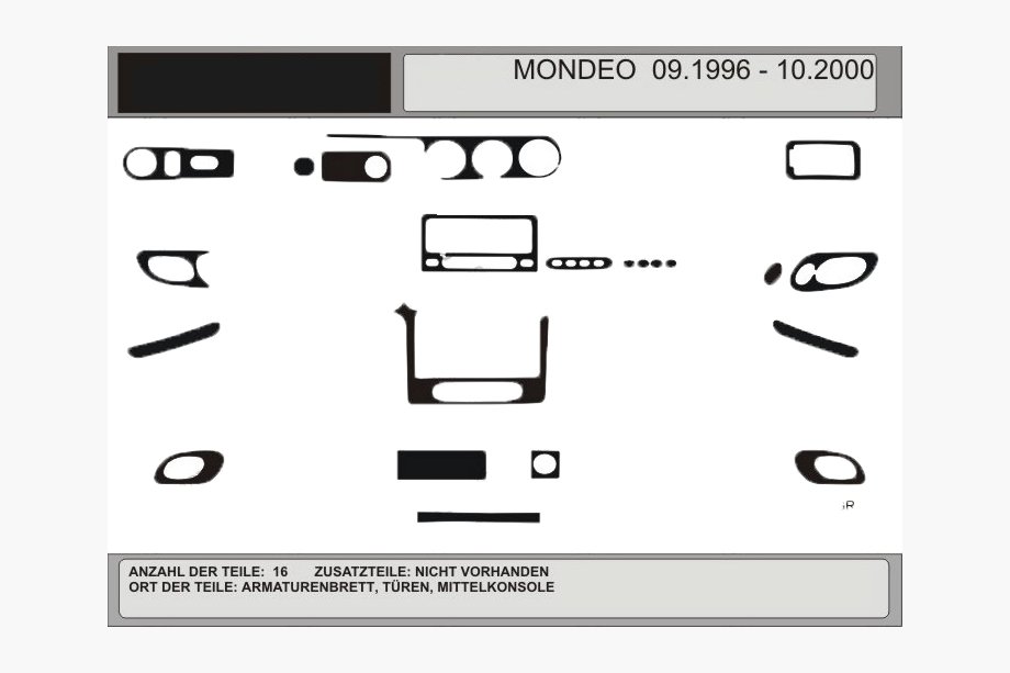 Ford Mondeo 1996-2001 Dashboard Trim Kit (Wood Grain 1996-2001) Image