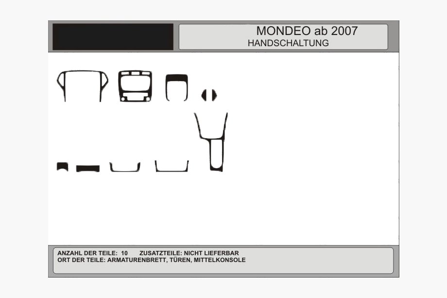Ford Mondeo 2008-2014 Dashboard Trim (Carbon) Image