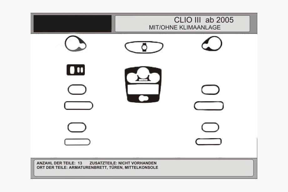 Renault Clio III 2005-2012 SALE! Dashboard Trim Covers in Carbon Look (for CLIO) Image