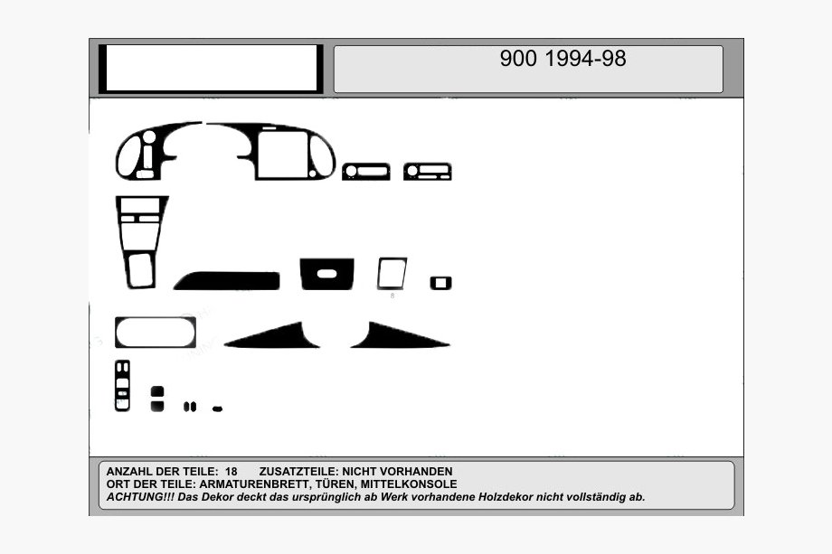 Saab 900 1994-1998 Sale! Dashboard Trim (Carbon Look) Image