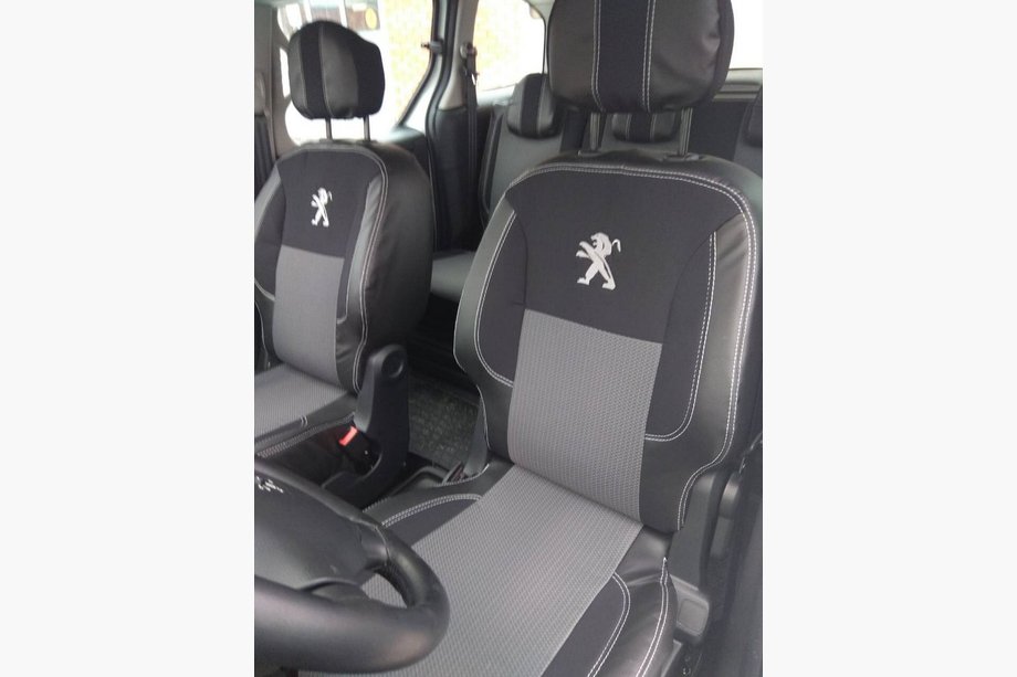 Peugeot Partner Tepee 2008-2018 Car Seat Covers (Leatherette+Fabric, Premium) Image