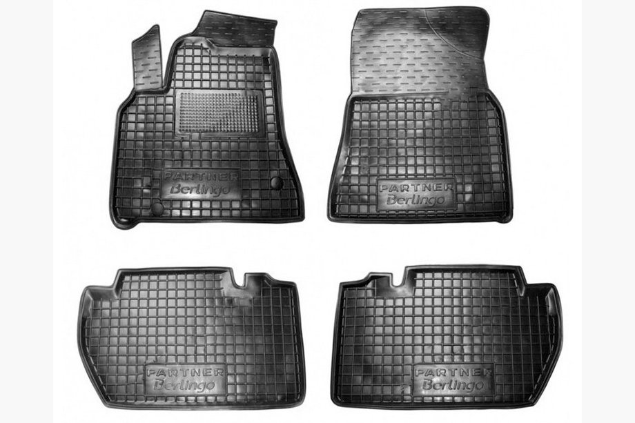 Citroen Berlingo 2008-2018 Rubber floor mats with edge 5 pcs (Autogumm) Image