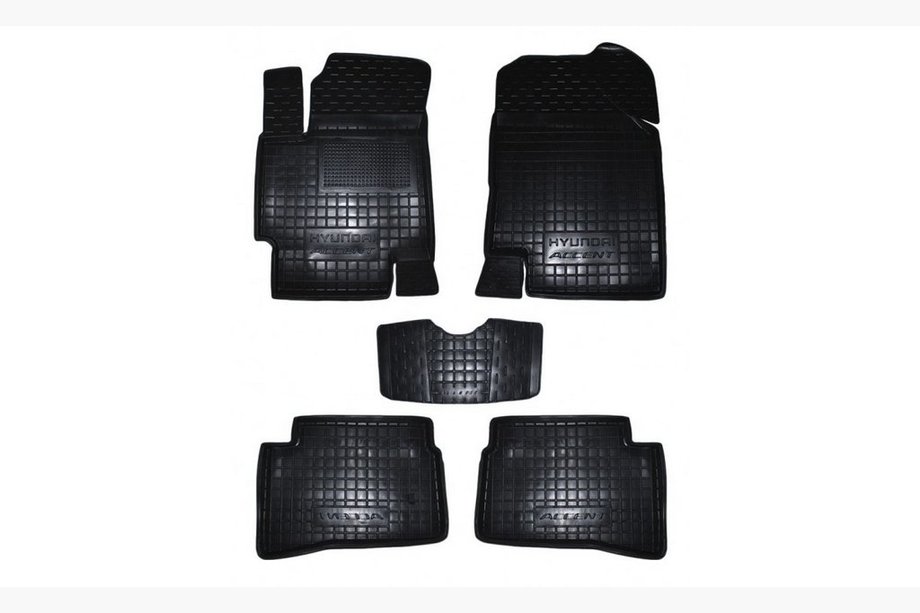 Hyundai Accent 2006-2010 Rubber floor mats with edge (Autogumm) Image