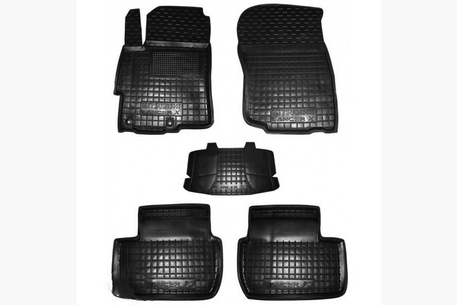 Mitsubishi Lancer X 2008- Rubber floor mats with edge (Autogumm) Image