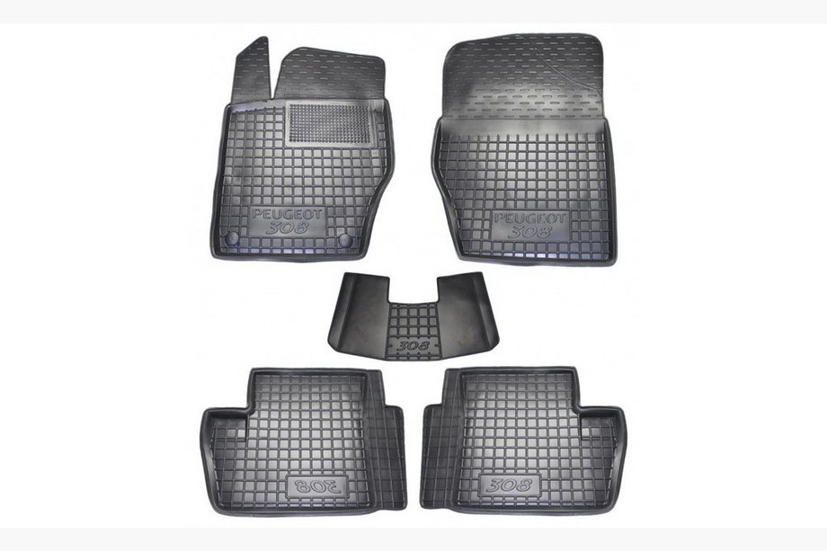 Peugeot 308 2007-2013 Rubber floor mats with edge (Autogumm) Image