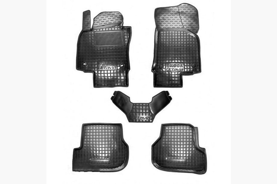 Skoda Octavia II A5 2006-2010 Rubber floor mats with edge (Autogumm) Image