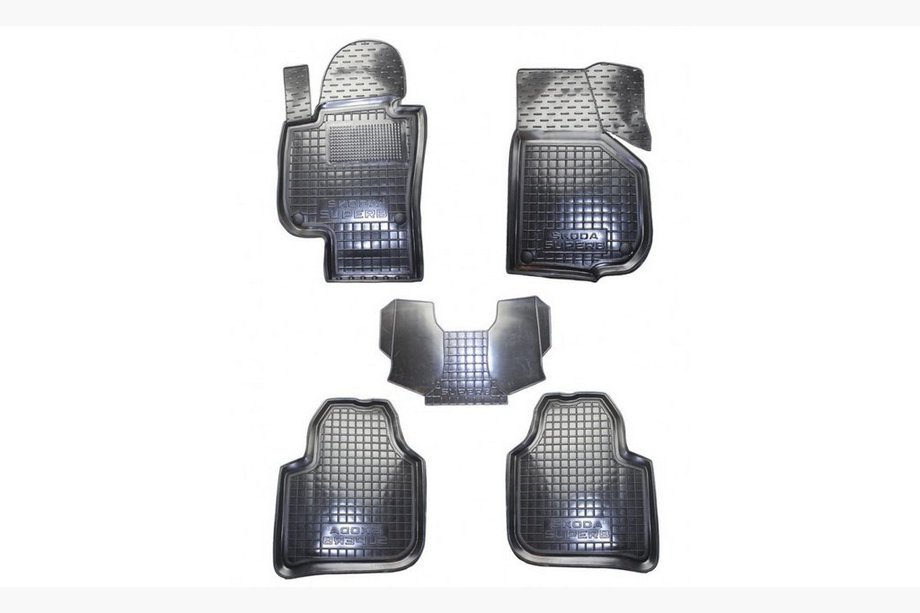 Skoda Superb 2009-2015 Rubber floor mats with edge (Autogumm) Image