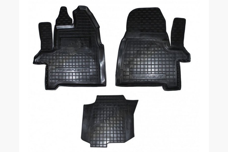 Ford Transit 2014- Rubber floor mats with edge 1+2 (Autogumm) Image