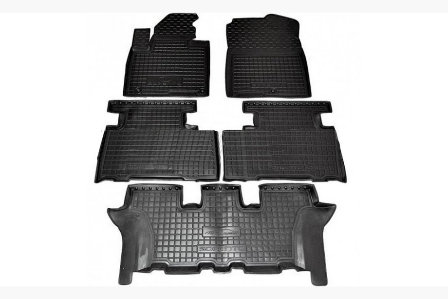 Kia Sorento III UM 2014-2020 Rubber floor mats with edge 7 seats (Autogumm) Image