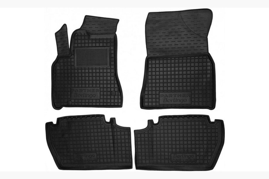 Citroen Berlingo 2008-2018 Rubber floor mats with edge and armrest (Autogumm) Image