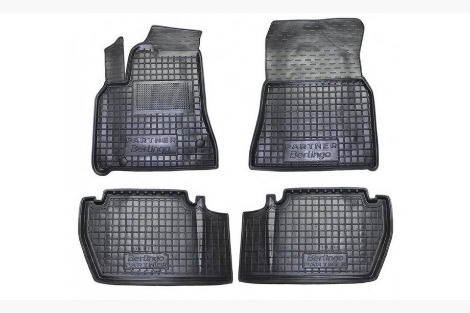 Peugeot Partner Tepee 2008-2018 Rubber floor mats with edge and armrest 5 pcs (Autogumm) Image