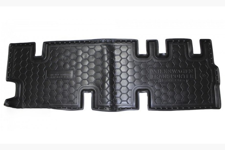 Volkswagen T5 2010-2015 Rubber floor mats with edge Caravelle 3rd row with heater (Autogumm) Image