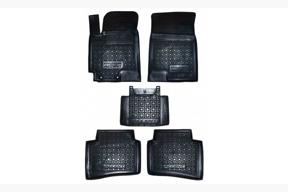 Hyundai Accent 2017-2023 Rubber floor mats with edge (Autogumm) Image