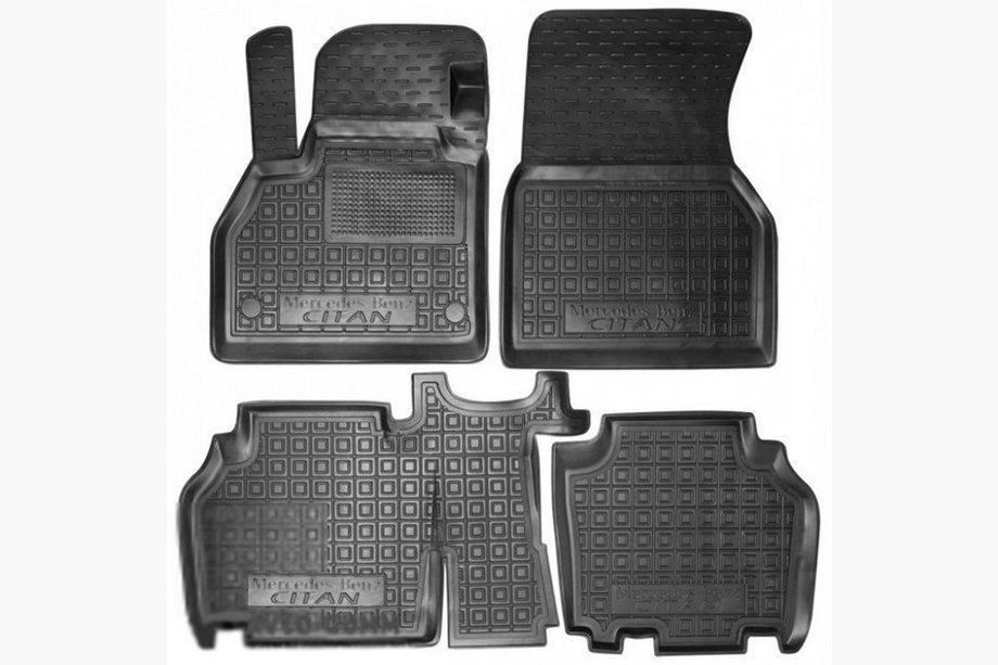 Mercedes Citan 2013-2021 Rubber floor mats with edge (Autogumm) Image