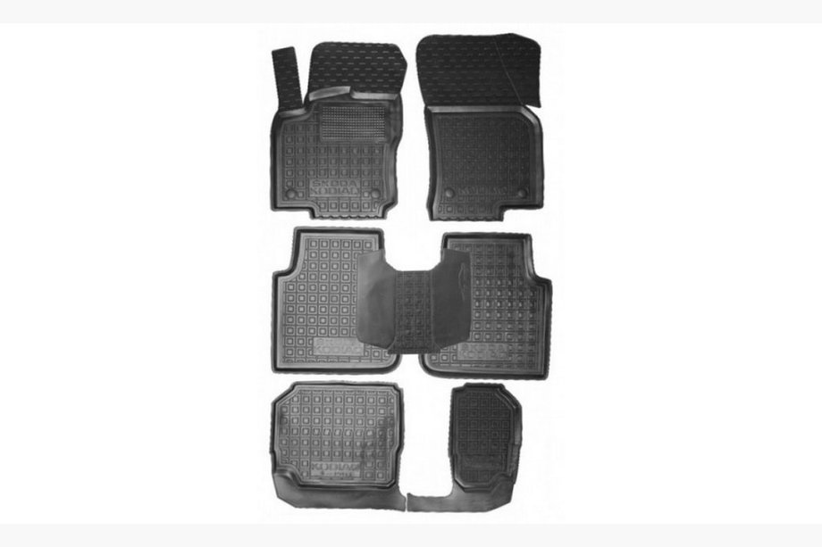 Skoda Kodiaq 2016-2023 Rubber floor mats with edge 7 seats (Autogumm) Image