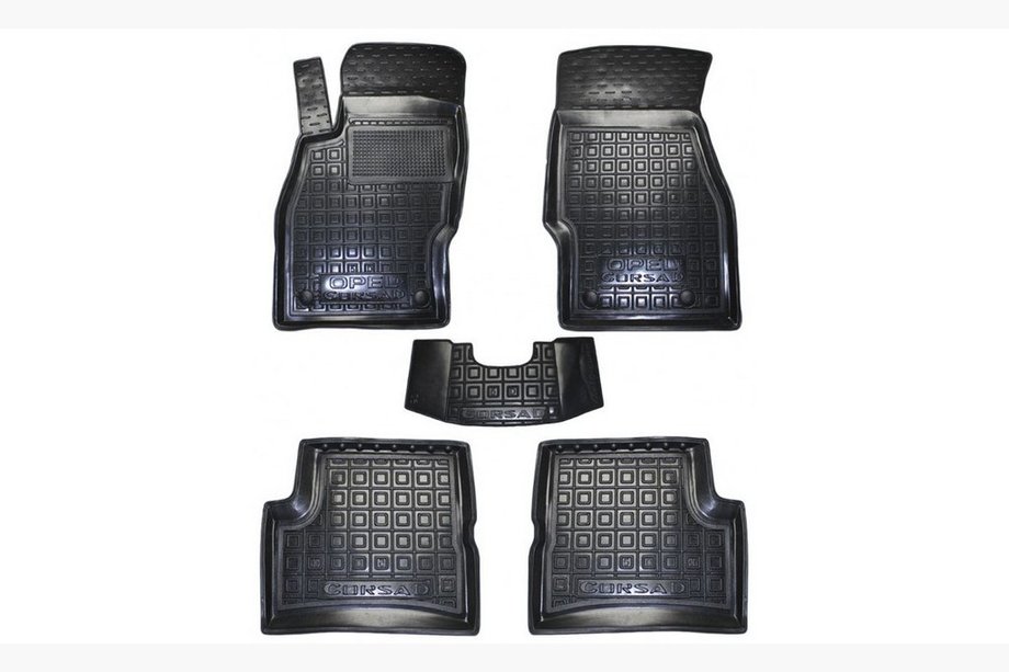 Opel Corsa D 2007-2014 Rubber floor mats with edge 5D (Autogumm) Image