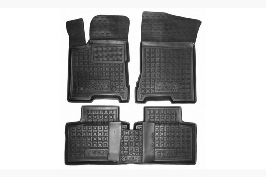 Lada Vesta 2015- Rubber floor mats with edge Cross (Autogumm) Image