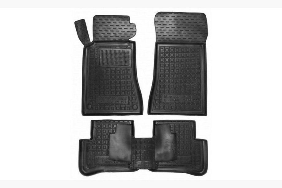 Mercedes C-class W203 2000-2007 Rubber floor mats with edge (Autogumm) Image
