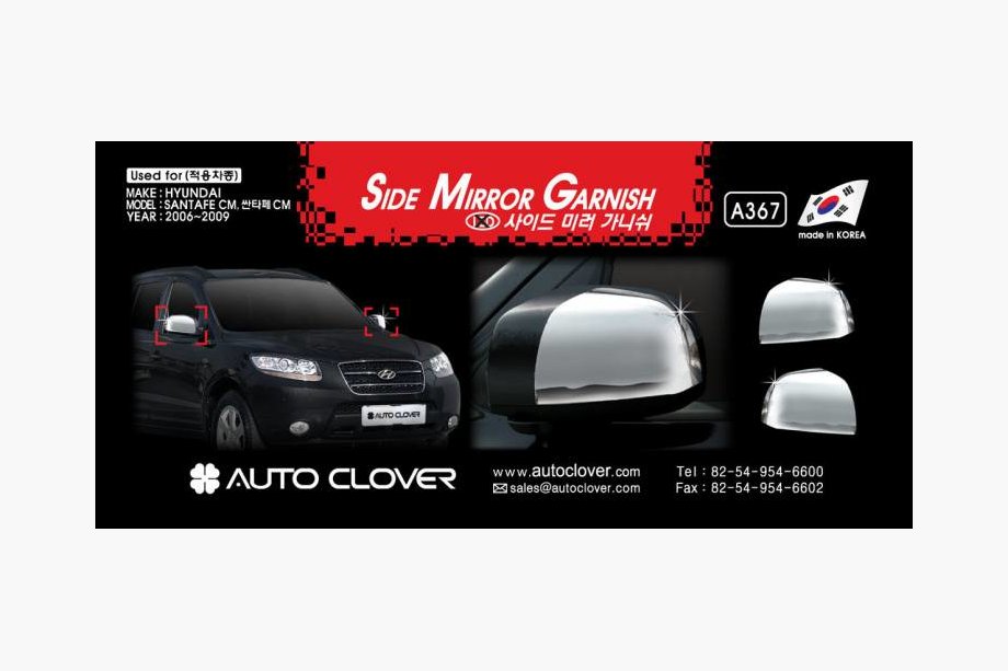 Hyundai Santa Fe 2 2006-2012 Mirror Covers (2 pcs, plastic) Image