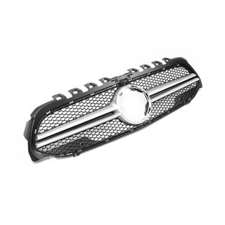 Front Grille AMG Silver (for 2018-2022) Mercedes A-сlass W177 2018- photo 1